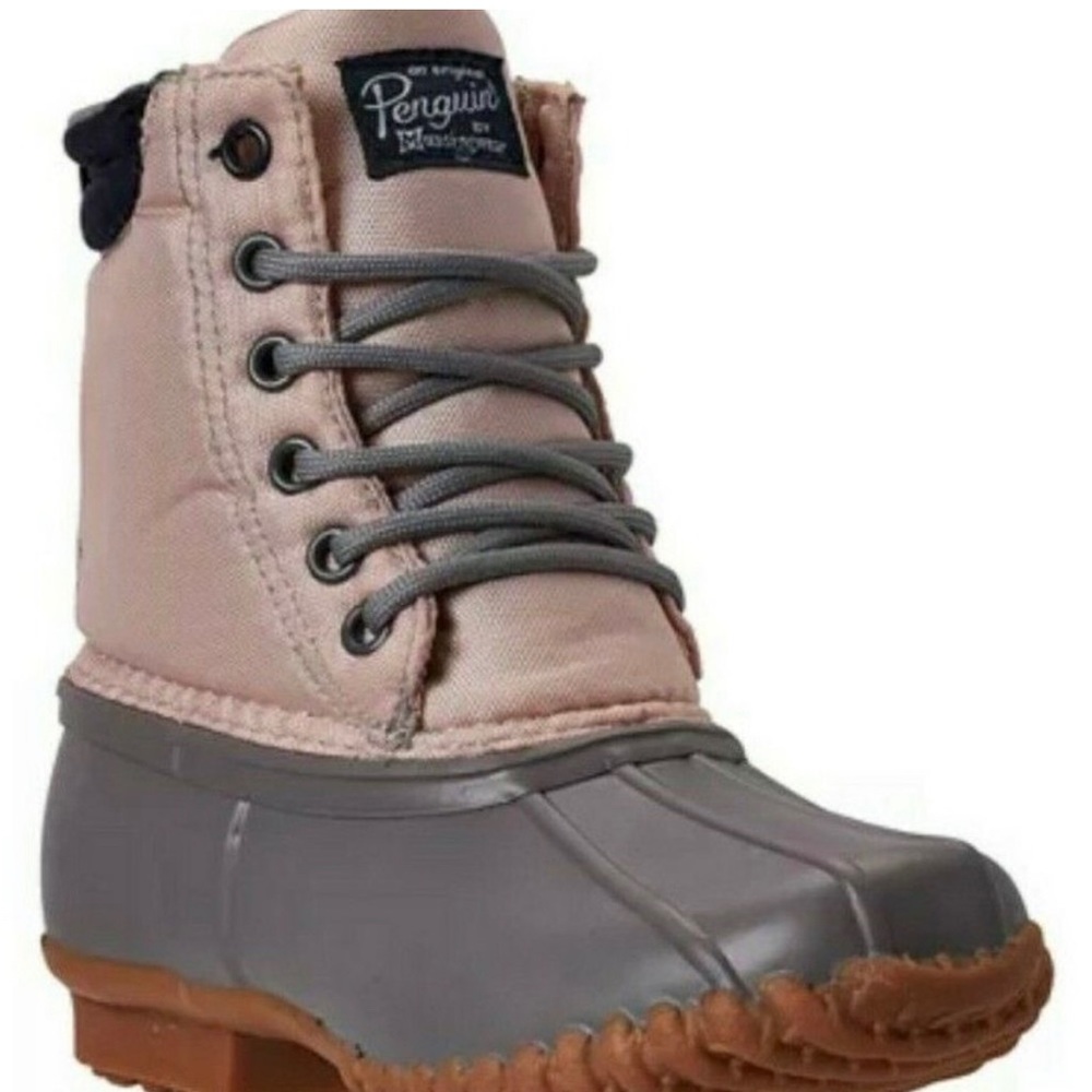 NWT Original Penguin Girls' 6 Addison Pink & Gray Duck Boots